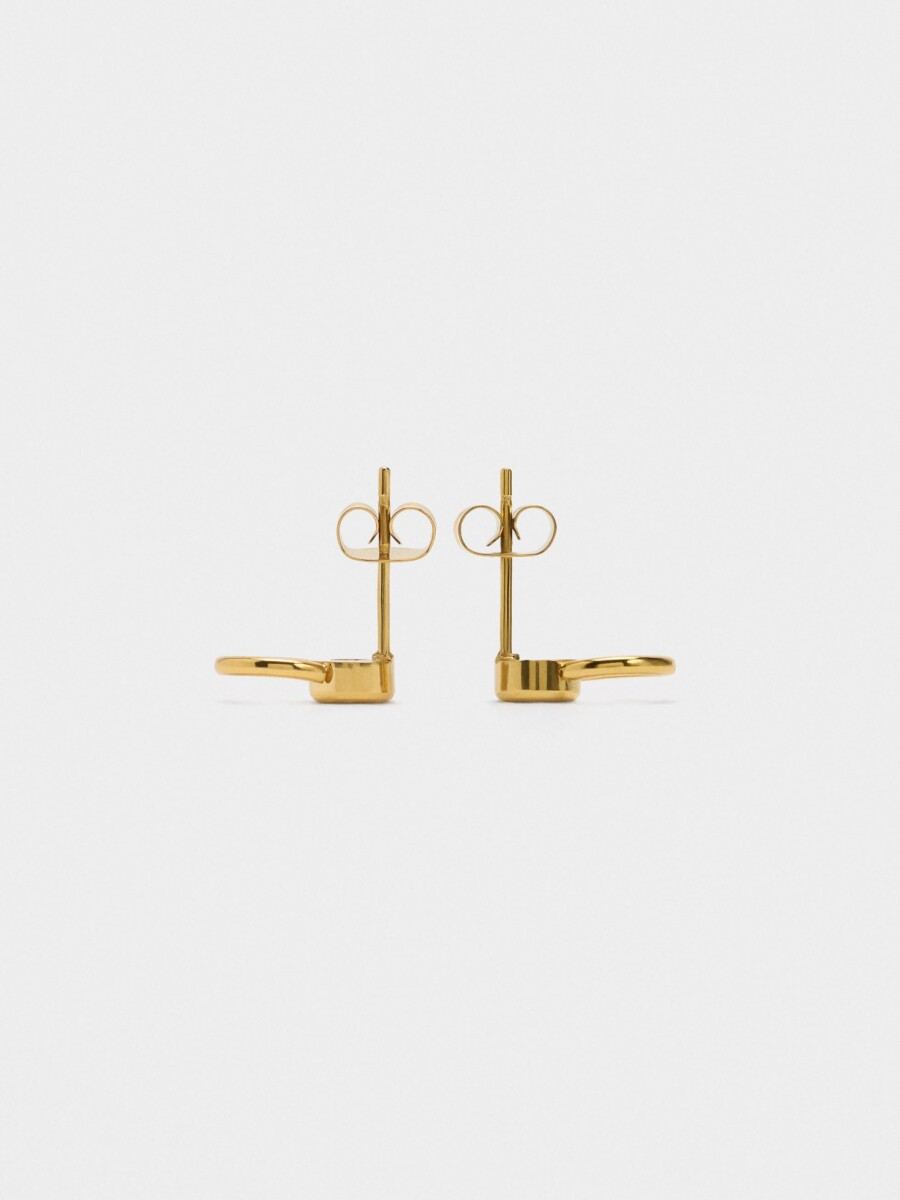 Pendientes Con Cristales - Acero Inoxidable dorado