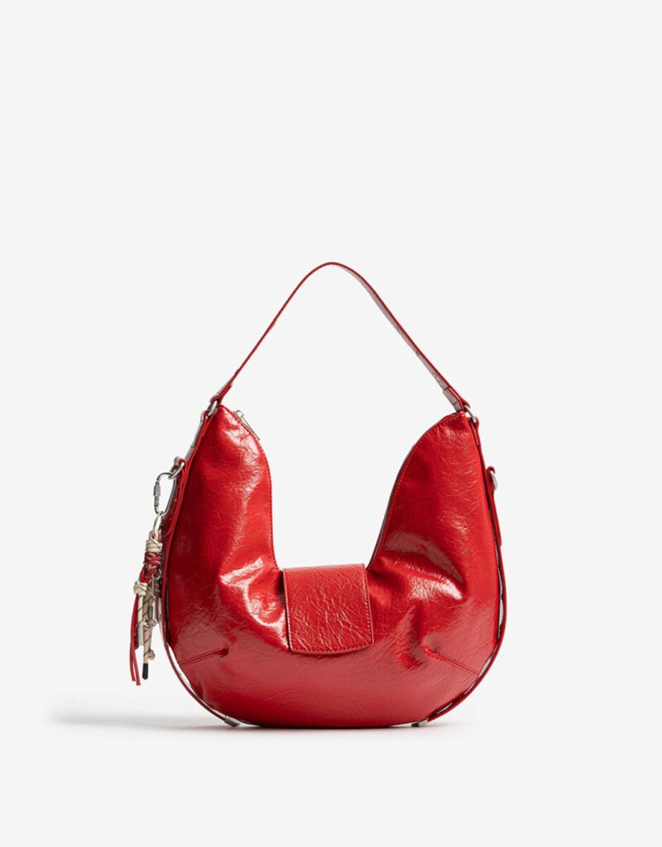 Cartera Saca Con Charm - Rojo Cereza 