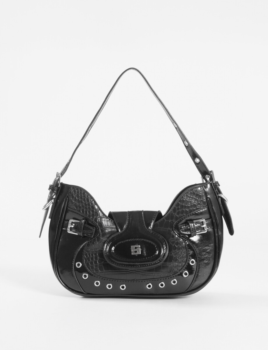 Cartera de hombro hebilla - negro 