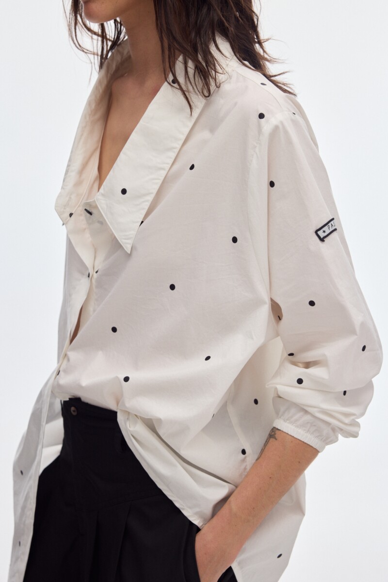 Camisa Cisne Print Dots Cream