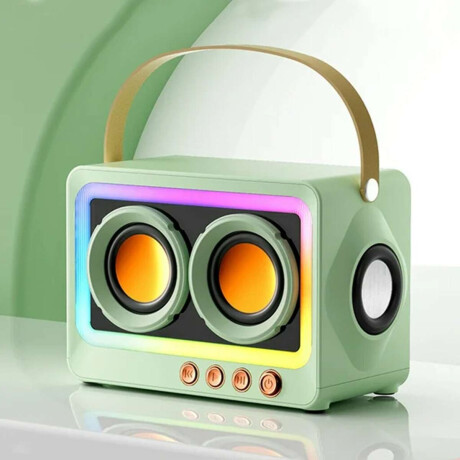 Parlante portátil Bluetooth con luces LED Verde