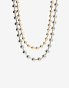 Collares Cortos Metal Set De Collares Biplating - Combinacion Bicolor