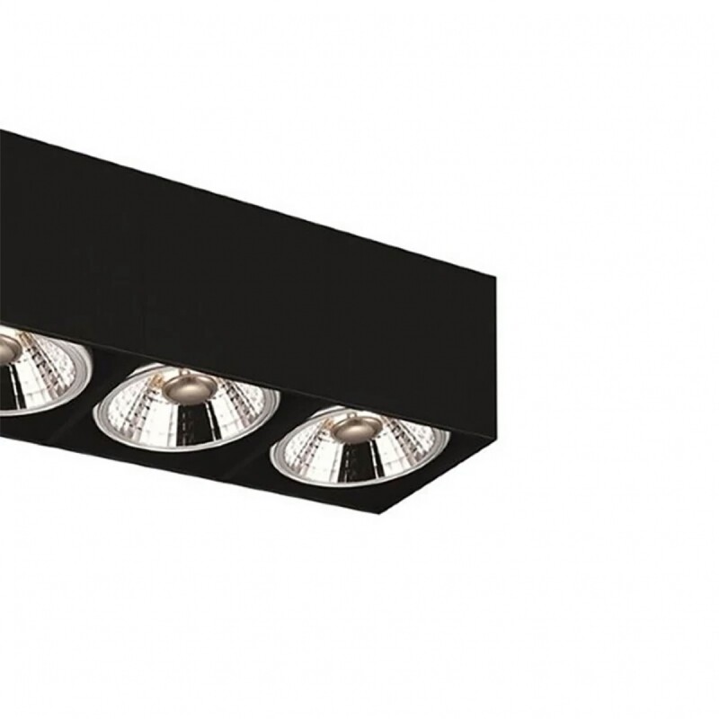 ARTEFACTO LUX DOWNLIGHT CUADRADO TRIPLE PARA AR111 MACHADO Downlight Lux Triple AR111 Machado Negro