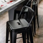 TABURETE TOLIX METAL CON RESPALDO NEGRO TABURETE TOLIX METAL CON RESPALDO NEGRO