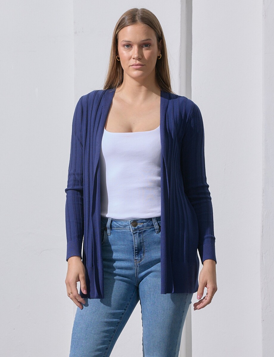 Cardigan Rib - Azul 