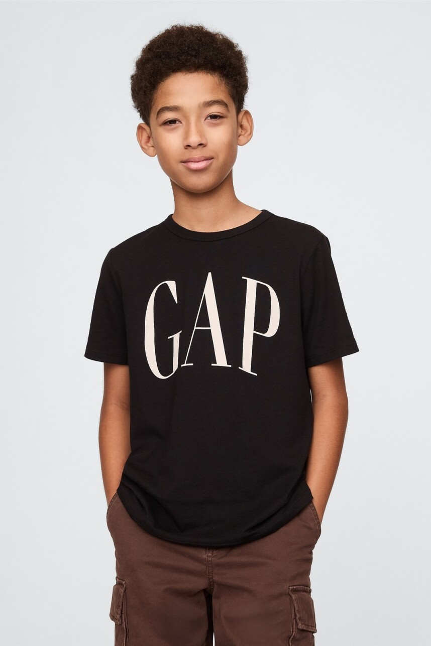 Remera Logo Gap Niño True Black