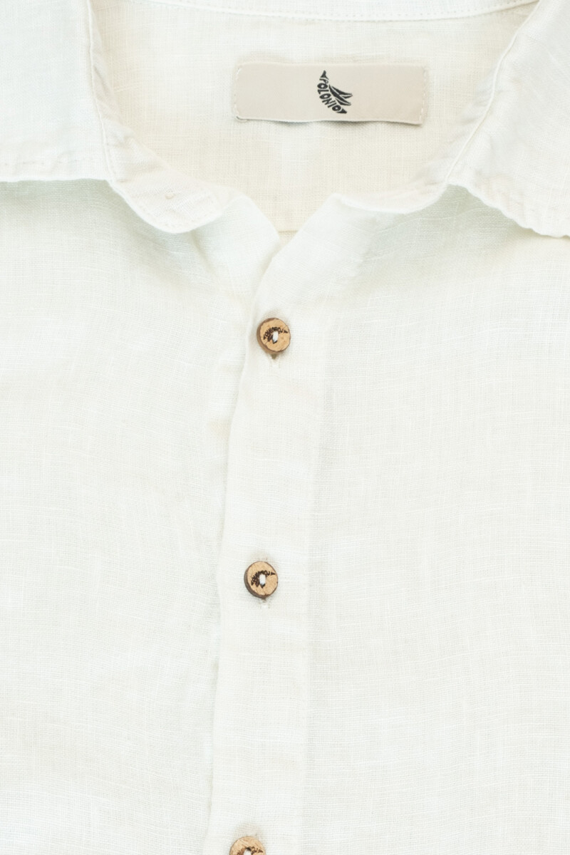 100% LINEN LONG SLEEVE SHIRT Oyster
