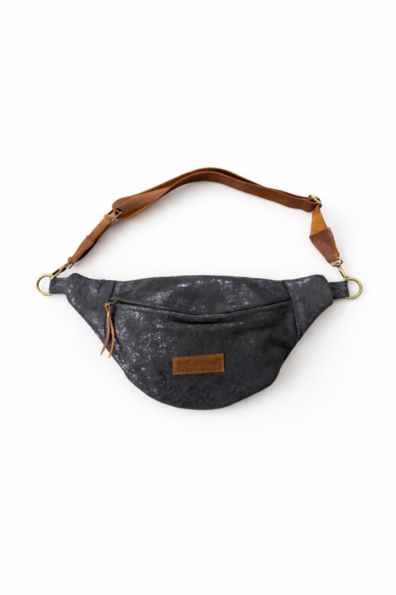 Leather Fanny Pack - Shinny Blue 