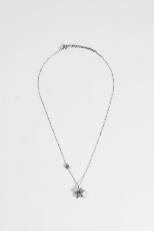 Collar acero star plateado