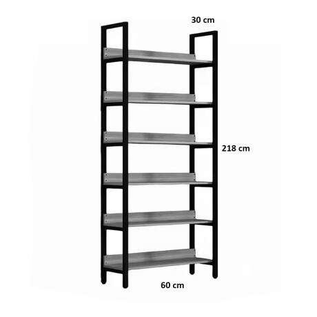 ESTANTERÍA DE METAL Y MDF 218CM X 80CM X 30CM 6 ESTANTES 001