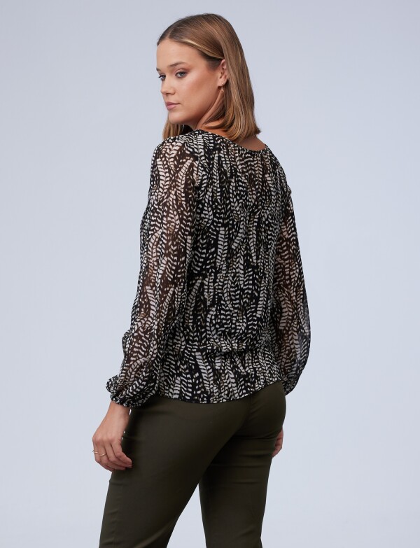 Blusa Print MULTI/NEGRO