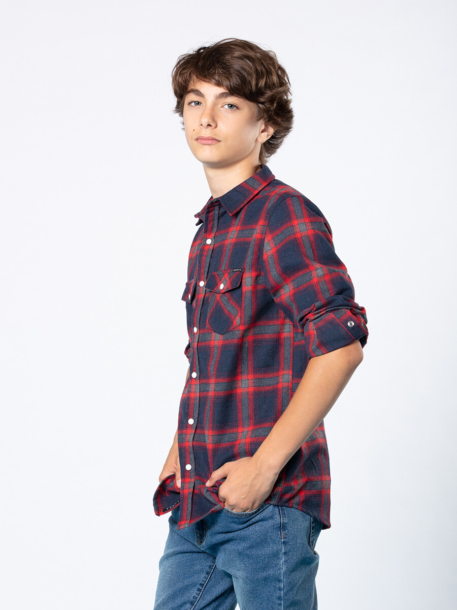CAMISA USCAR TEEN M/L RUSTY - Rojo 