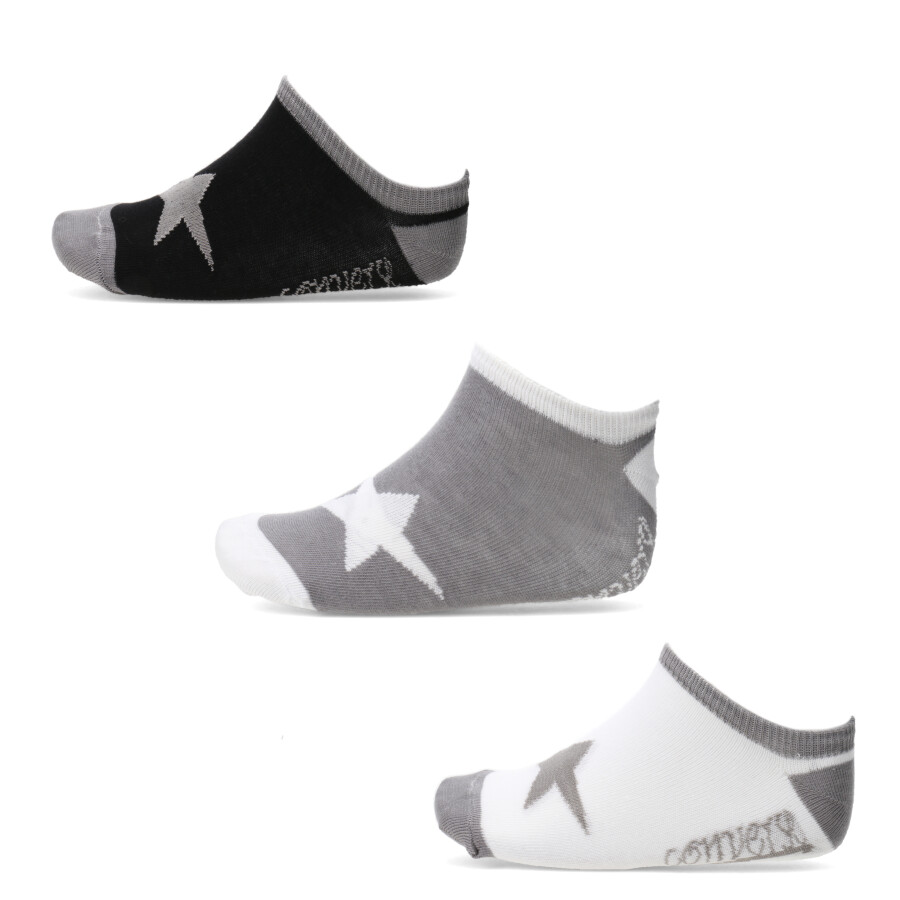 Medias Unisex Converse x2 Chuck Taylor Negro - Gris - Blanco
