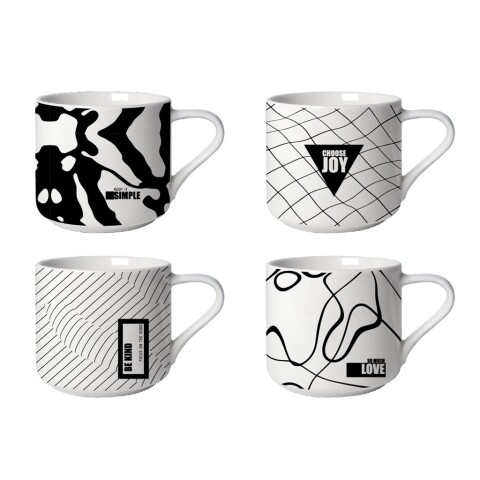 MUG BAJO 350ML DISEÑOS BLANCO Y NEGRO MUG BAJO 350ML DISEÑOS BLANCO Y NEGRO