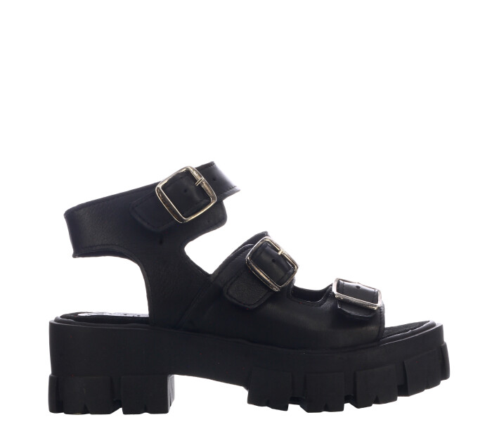 Sandalia de Mujer Miss Carol MILLIE de cuero con hebillas Negro