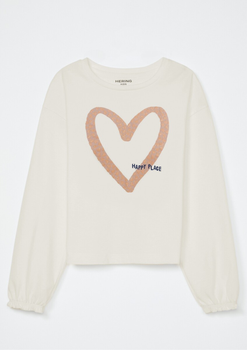 BLUSA INFANTIL CON ESTAMPA - BEIGE 
