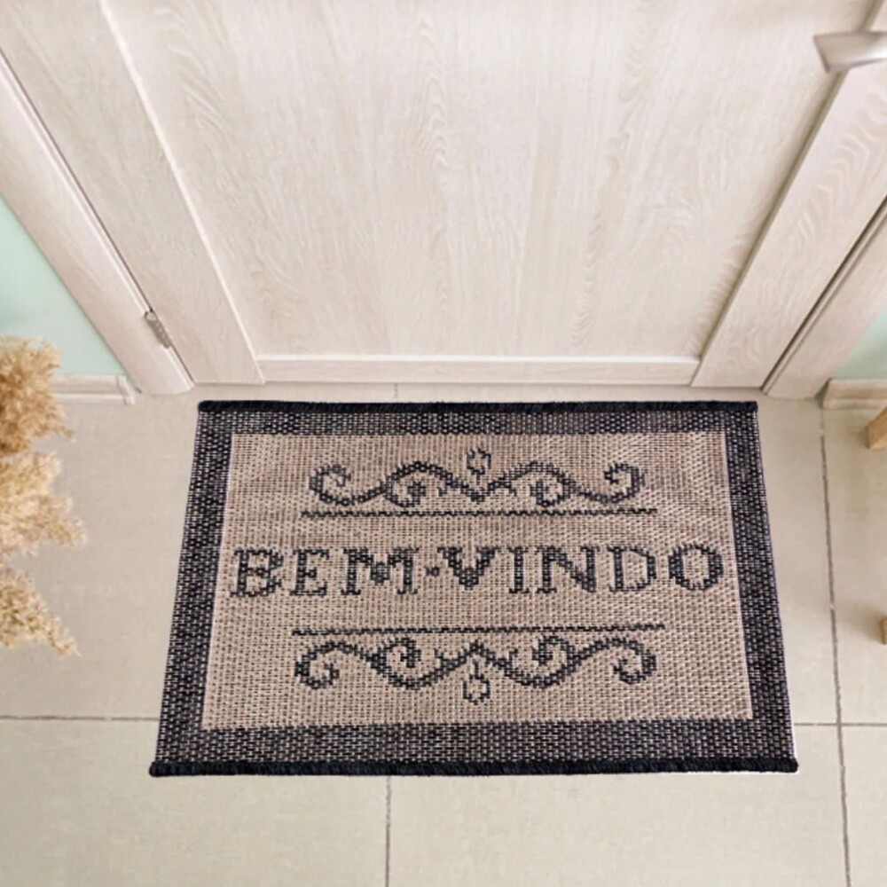 Alfombra Felpudo de Entrada - Eco Nature 40x60 cm Marrón Oscuro