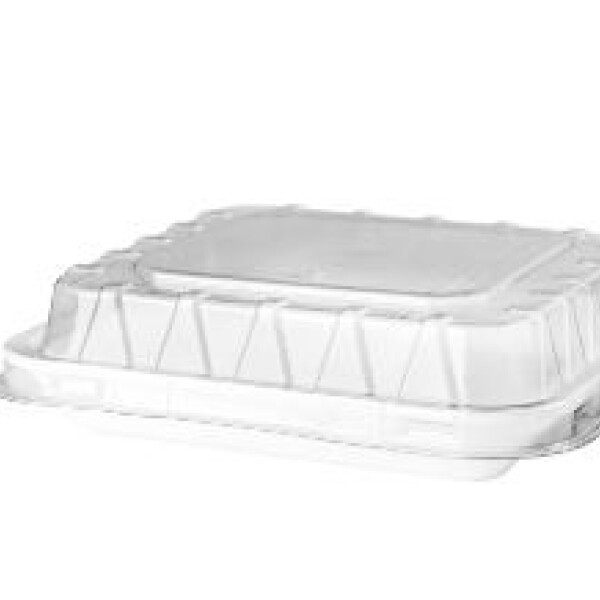 BANDEJA DE ESPUMA CON TAPA PET 21X14X4 CM. BLANCO