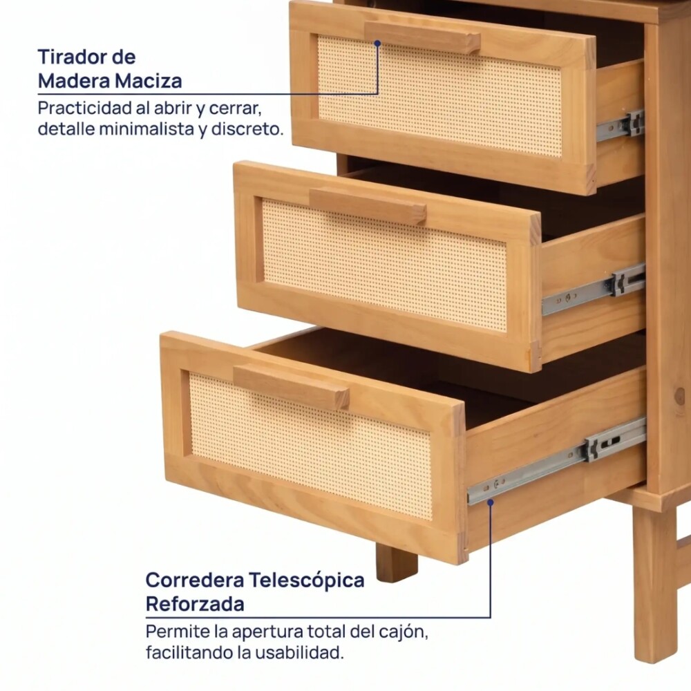 Escritorio 3 cajones Madera Natural - Magna Escritorio 3 cajones Madera Natural - Magna
