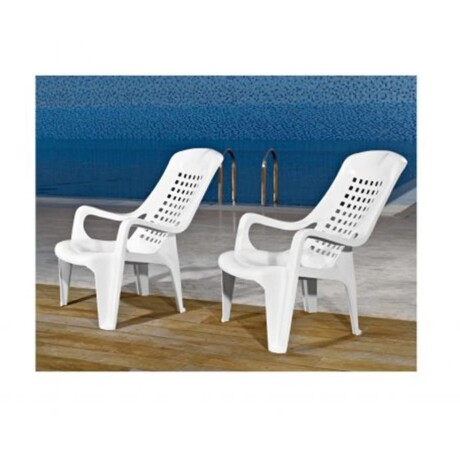Silla Reposera Efes Beach Pvc Blanca Con Posa Brazos Silla Reposera Efes Beach Pvc Blanca Con Posa Brazos