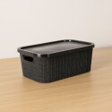 CAJA ORGANIZADORA SIMIL RATTAN 7LTS NEGRO NEGRO