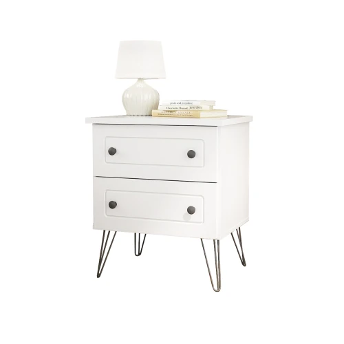Mesa de luz Americana Plus - 2 Cajones Blanco