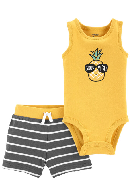 Set dos piezas short y body musculosa de algodón 0