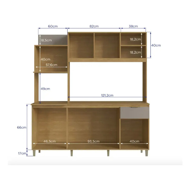 COCINA COMPACTA SSL CH 1027 - 180 cm Cedro-Arena N/A