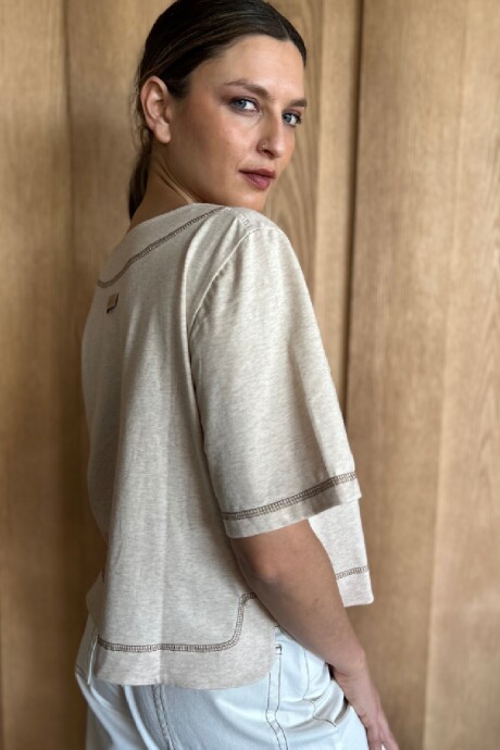 Remera Fresa Beige Melange