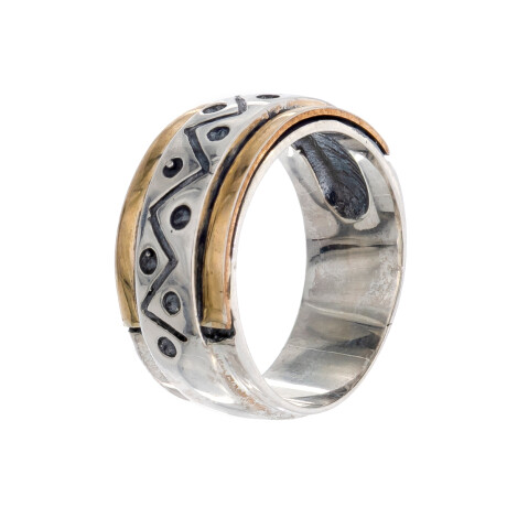 Anillo de plata 925 y double en oro 18 ktes. Anillo de plata 925 y double en oro 18 ktes.