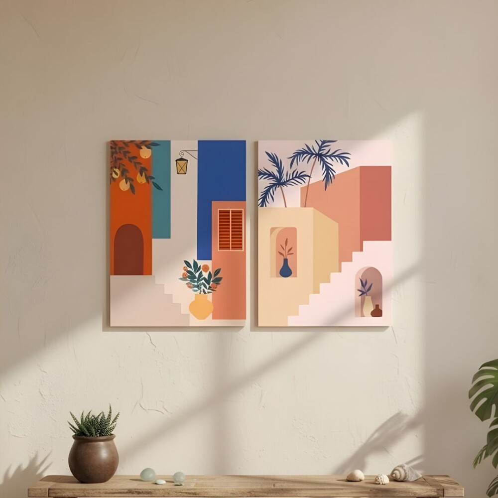 Cuadro Canvas 30x40cm - Escalera de colores Tropical Terracota