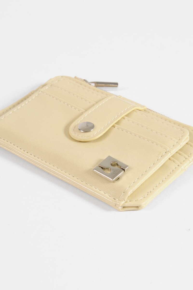 Tarjetero flap monedero amarillo
