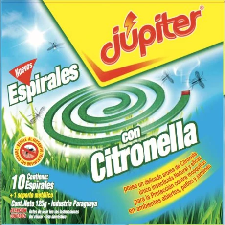 ESPIRALES JUPITER CON CITRONELLA X 10 UN ESPIRALES JUPITER CON CITRONELLA X 10 UN