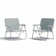Set x2 Silla Playa Plegable Portátil Con Correa Reforzada GRIS CLARO