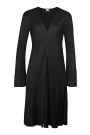 NICOLE V-NECK MIDI DRESS Negro