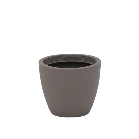 Maceta "ASTECA" Ø46 x 38cm simil cemento con plato TD0256