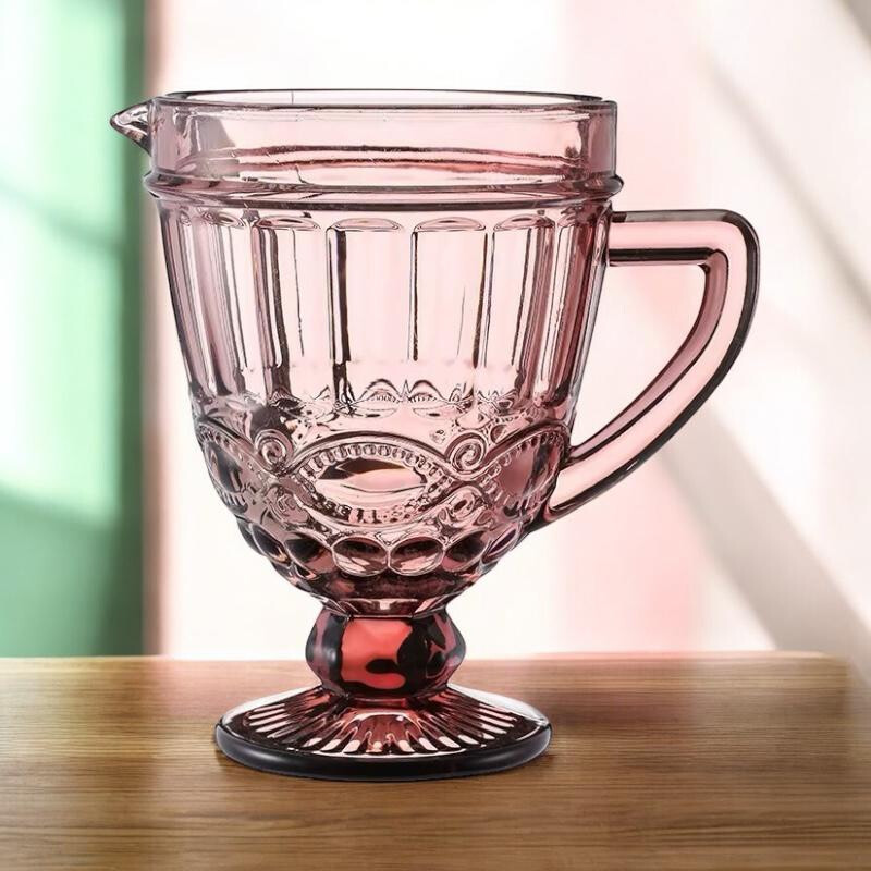 Jarra Labrada 1L de Vidrio Rosa Malva