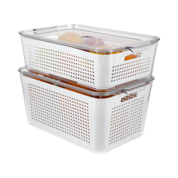 Contenedores Recipiente Set X2 Con Tapa Organizador Heladera Apilables Con Escurridor Drenaje Almacenamiento Imback Contenedores Recipiente Set X2 Con Tapa Organizador Heladera Apilables Con Escurridor Drenaje Almacenamiento Imback