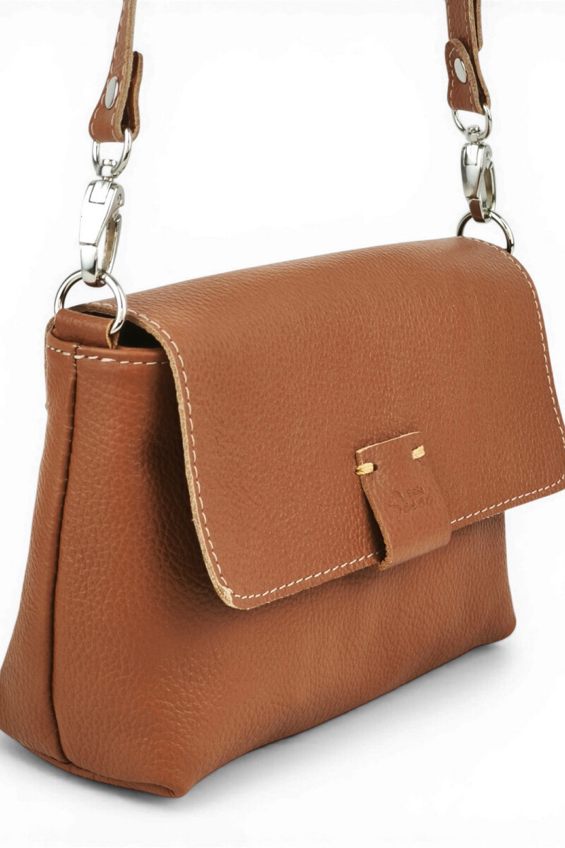 Morral con solapa chico Dulce de Leche