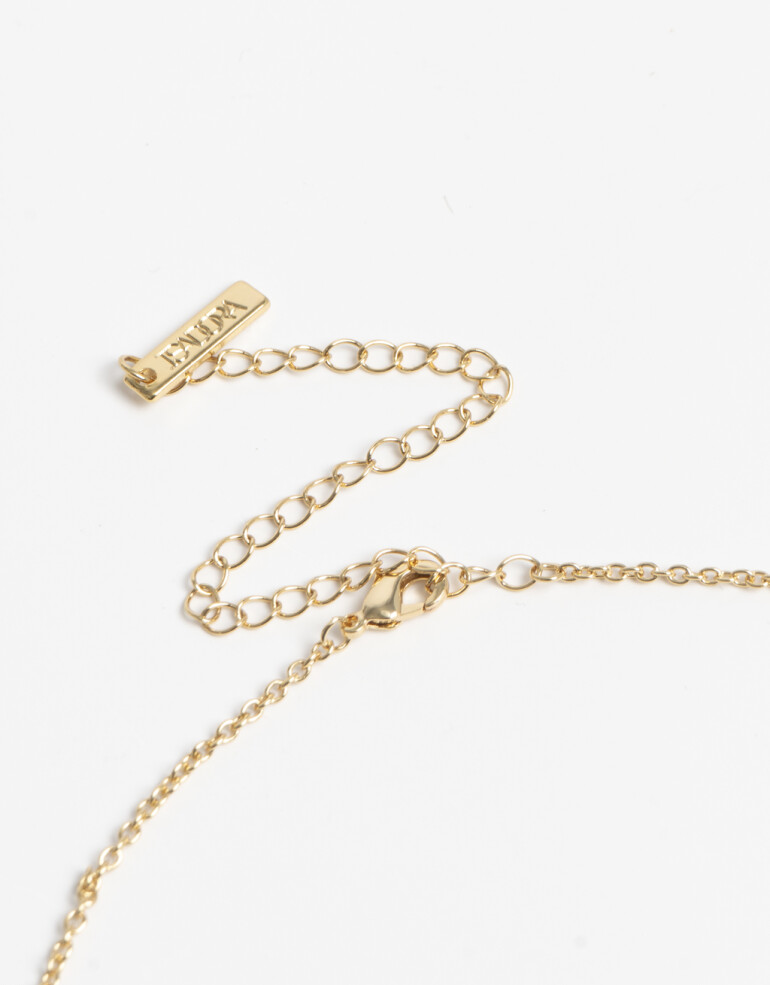 Collares Largos Cubic zirconia Collar Largo Florcitas Cubic - Dorado