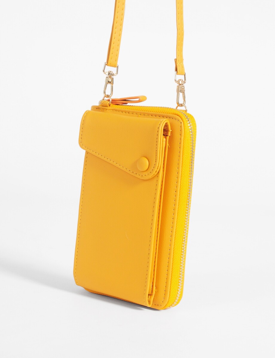 Billetera porta celular con correa - amarillo 
