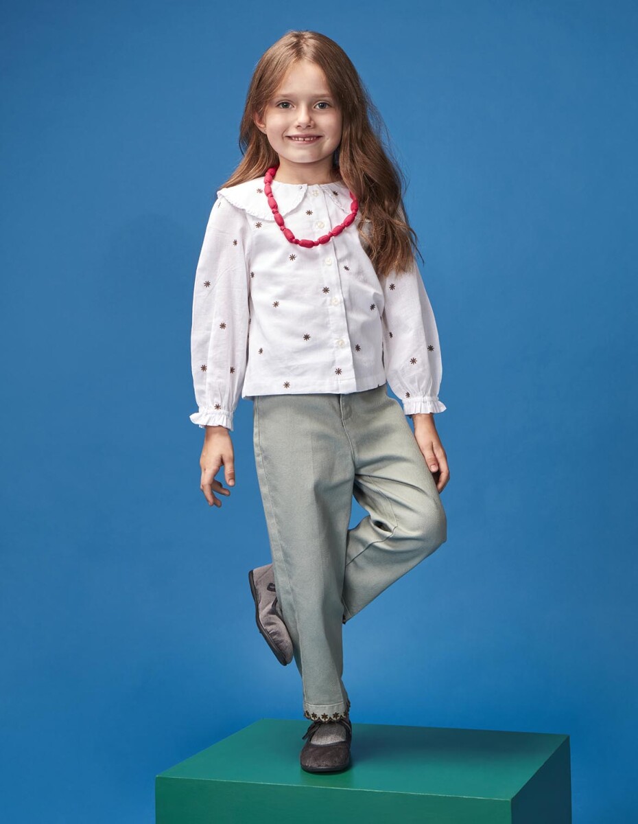 Pantalon Bordados - Verde Suave 