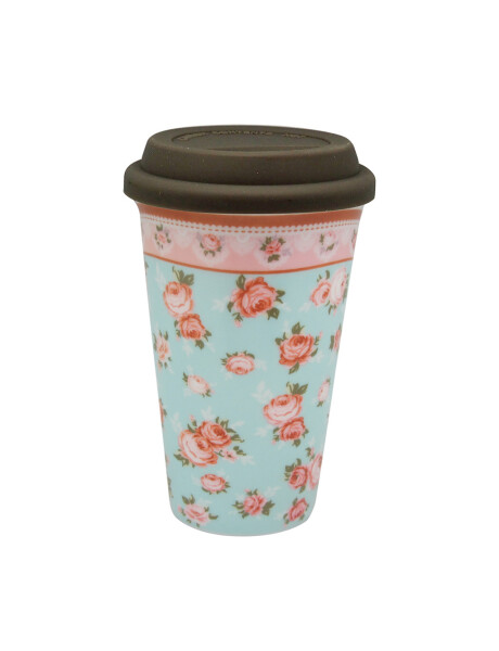 VASO TERMICO 300ML PORC./TAPA SILICONA PINK ROSES VASO TERMICO 300ML PORC./TAPA SILICONA PINK ROSES
