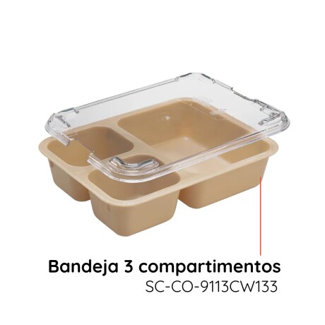 Tapa para Bandeja de 3 compartimentos 28 x 23 x 6,5 cm Tapa para Bandeja de 3 compartimentos 28 x 23 x 6,5 cm
