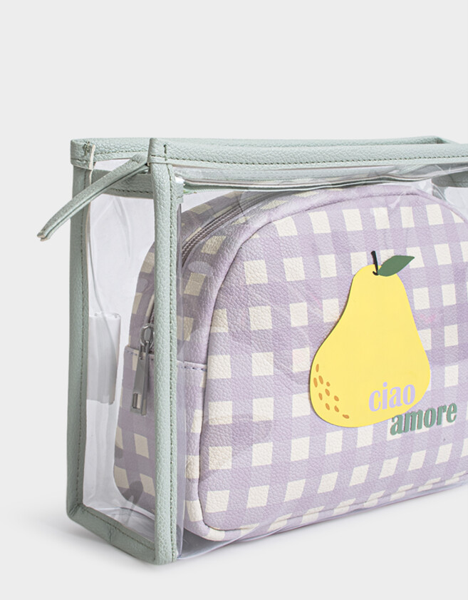 Porta Cosméticos Estampados Set De Porta Cosméticos Lemon - Combinacion Bicolor