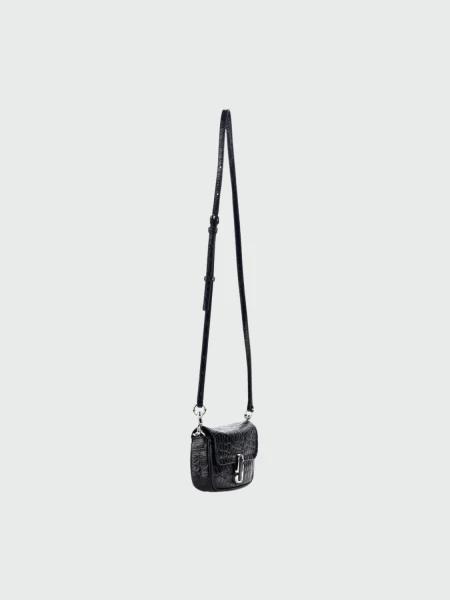 Bolso de hombro mini con herrajes Negro