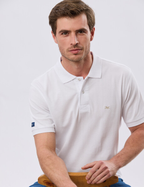 REMERA POLO LISA PIQUÉ Blanco