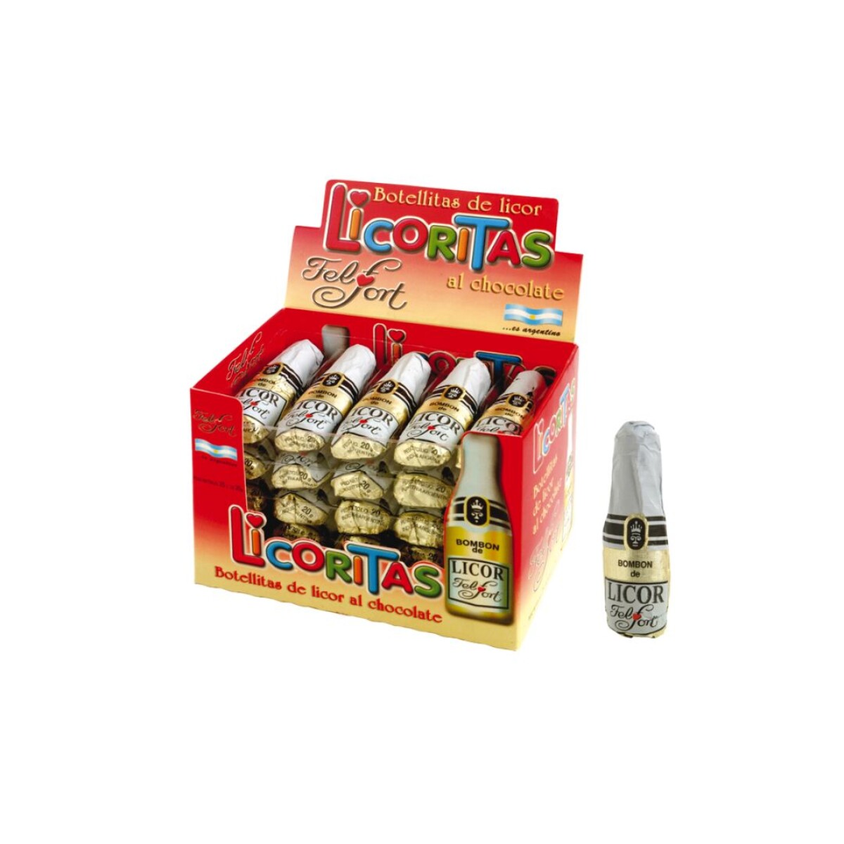 CHOCOLATE FEL FORT LICORITAS DISPLAY 25PCS 20GRS 