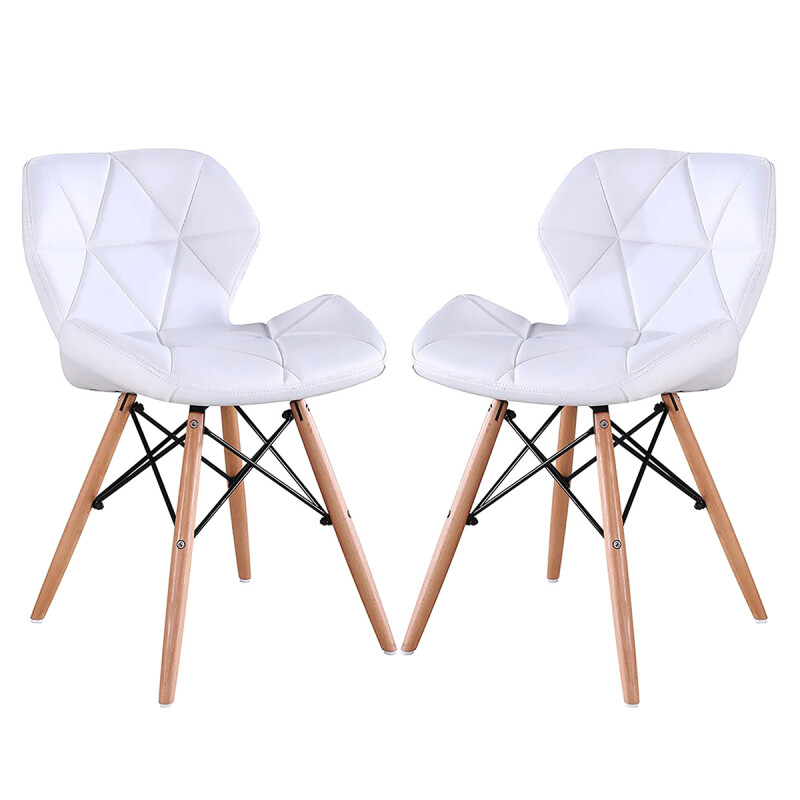 Set X2 Silla Victoria Eames acolchonada BLANCO