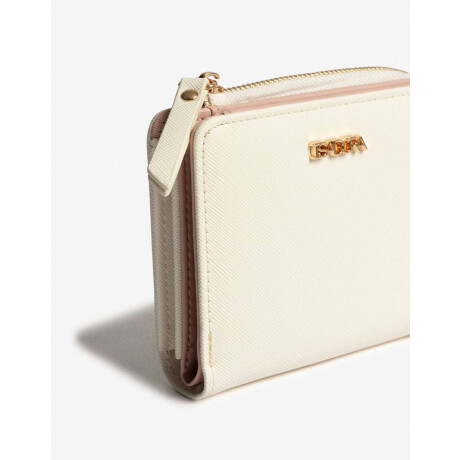 Billetera Con Cierre Blanco Crudo